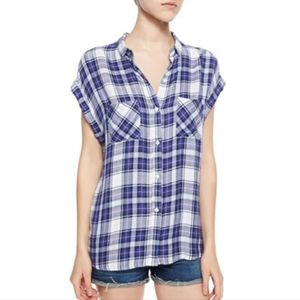{Rails} Britt Short Sleeve Plaid Button Down Shirt Small